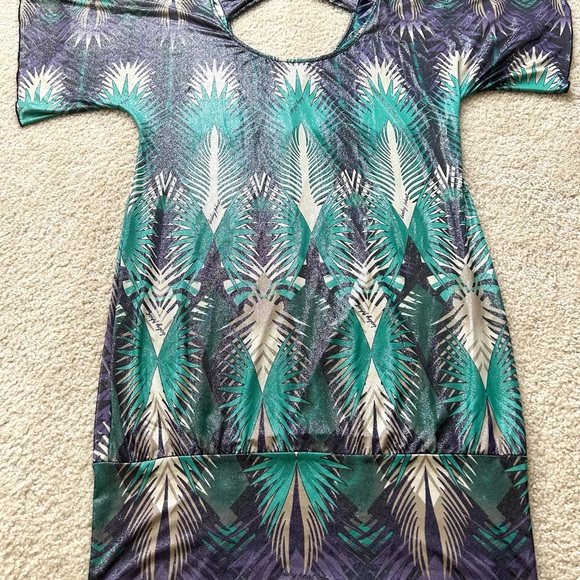 Baby Phat Green and Purple Bubble Style Dress - Picture 2 of 4